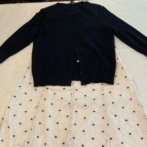 Ann Taylor Black Knit Sweater Twinset size L